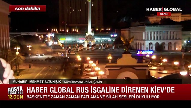 Abluka altındaki Ukrayna'nın başkenti Kiev'de art arda siren ve patlama sesleri duyuldu
