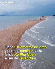 Un camino de arena escondido bajo el mar