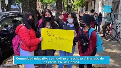 Comunidad educativa se movilizó en rechazo al traslado de una escuela a Los Hornos