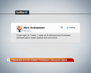 Facebook &  Mark Zuckerberg kutuk komen pengarah terhadap India