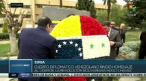 Diplomáticos sirios honran memoria del líder bolivariano Húgo Chávez