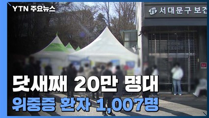 닷새째 20만 명대...위중증 1,007명·사망 186명 / YTN