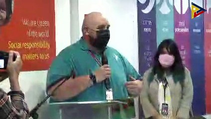 WATCH: COVID-19 symbolic vaccination at the Teleperformance Center in Makati. | March 8, 2022