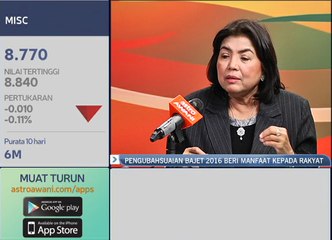 Pengubahsuaian Bajet 2016 beri manfaat kepada rakyat