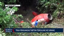 Truk Pengangkut Beton Terguling ke Jurang