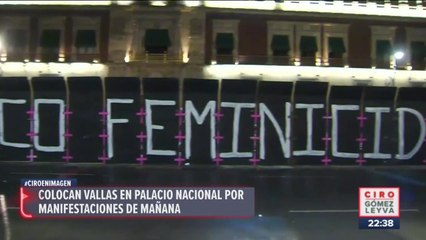 Ya están instaladas las vallas que protegerán Palacio Nacional para marcha 8M
