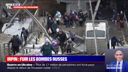 Guerre en Ukraine: ces civils qui désertent la ville d'Irpin, à 20km de Kiev