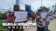 Transport groups in Cebu stage protest against the continuous oil price hike