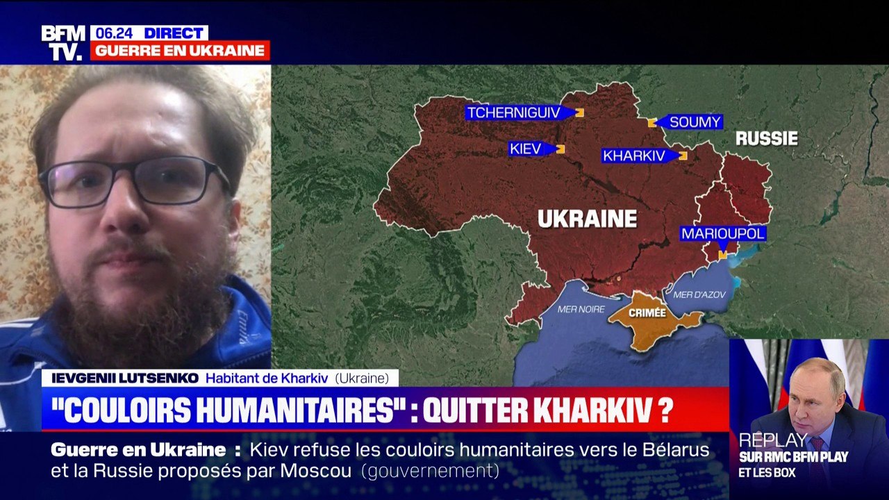 "Si je pars, ce ne sera jamais du côté russe": un habitant de Kharkiv, 2e ville ukrainienne, réagit aux "couloirs humanitaires" russes