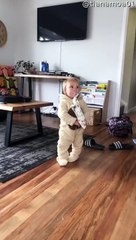 Toddler Tries for Hug but Face Plants Instead