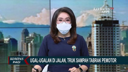 Diduga Ugal-ugalan, Truk Sampah Milik Pemprov DKI Tabrak Pengendara Motor