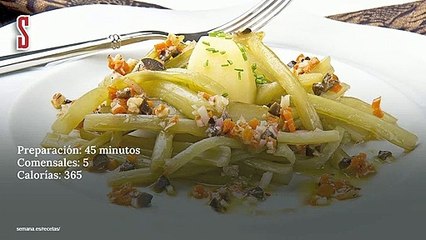 Vídeo Receta: Borrajas con vinagreta de avellanas
