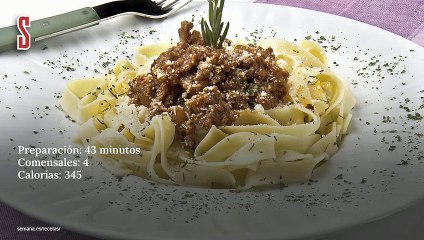 Vídeo Receta: Tagliatelle con salsa de ragú