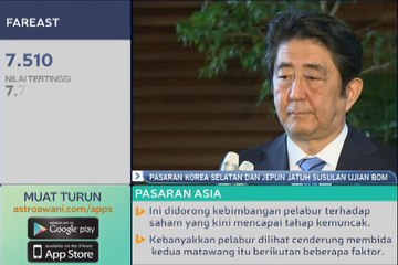 Pasaran Korea Selatan dan Jepun jatuh susulan ujian bom