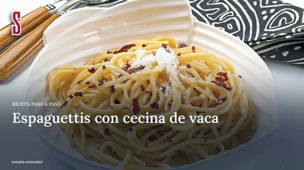 Vídeo Receta: Espaguettis con cecina de vaca