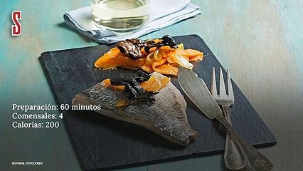Vídeo Receta: Lomos de dorada con setas y calabaza