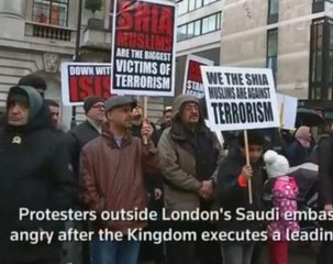 Protesters in London demonstrate against Saudi executions
