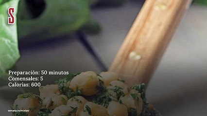 Vídeo Receta: Espinacas rehogadas con garbanzos