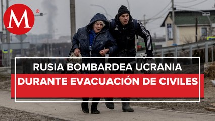 Familias huyen de la periferia de Kiev entre los disparos, con cuerpos y edificios destruidos