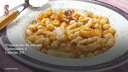 Vídeo Receta: Garbanzos con calamares