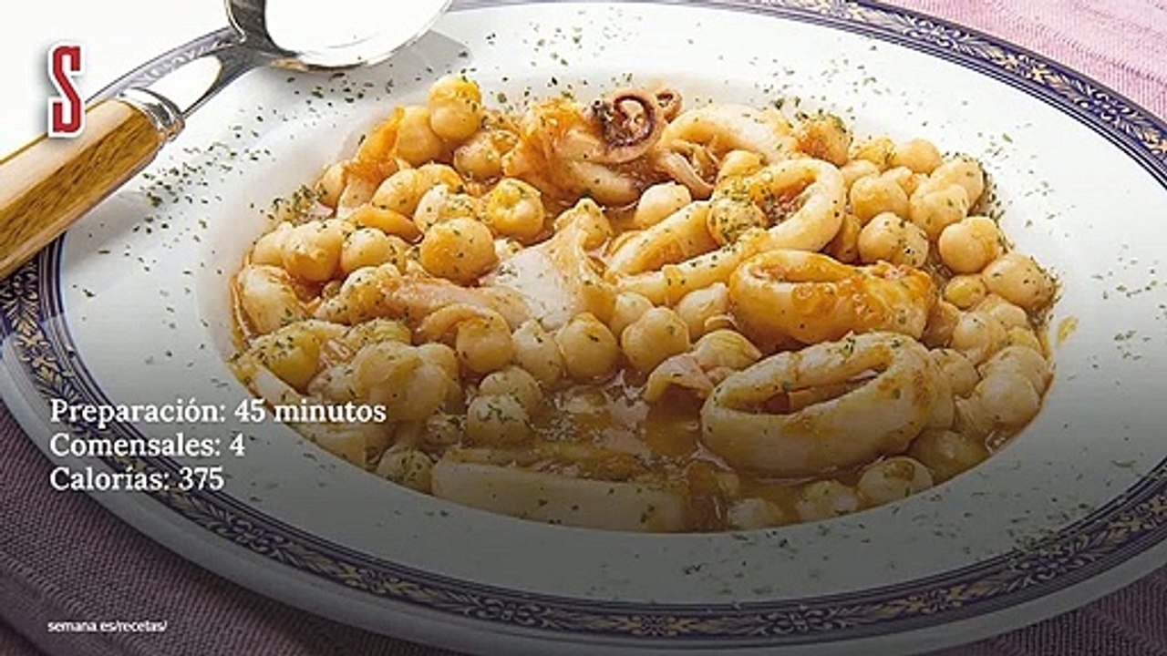Vídeo Receta: Garbanzos con calamares