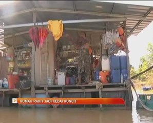 Rumah rakit jadi kedai runcit