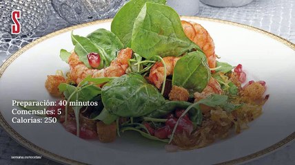 Vídeo Receta: Ensalada templada de langostinos