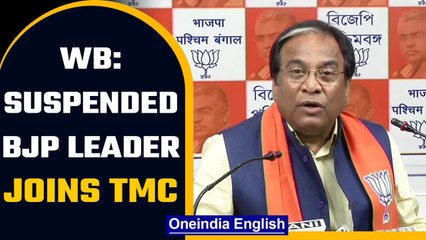 Suspended BJP leader Jay Prakash Majumdar joins TMC in Mamata Banerjee's presence | Oneindia News
