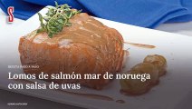 Vídeo Receta: Lomos de salmón mar de noruega con salsa de uvas