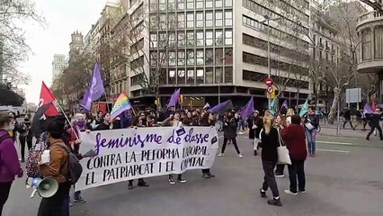 Manifestación feminista en Barcelona