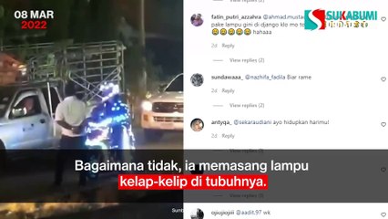 Viral Pria Naik Motor Pakai Lampu Kelap-kelip Sekujur Tubuh, Warganet: Menerangi sampai Pembuluh Darah
