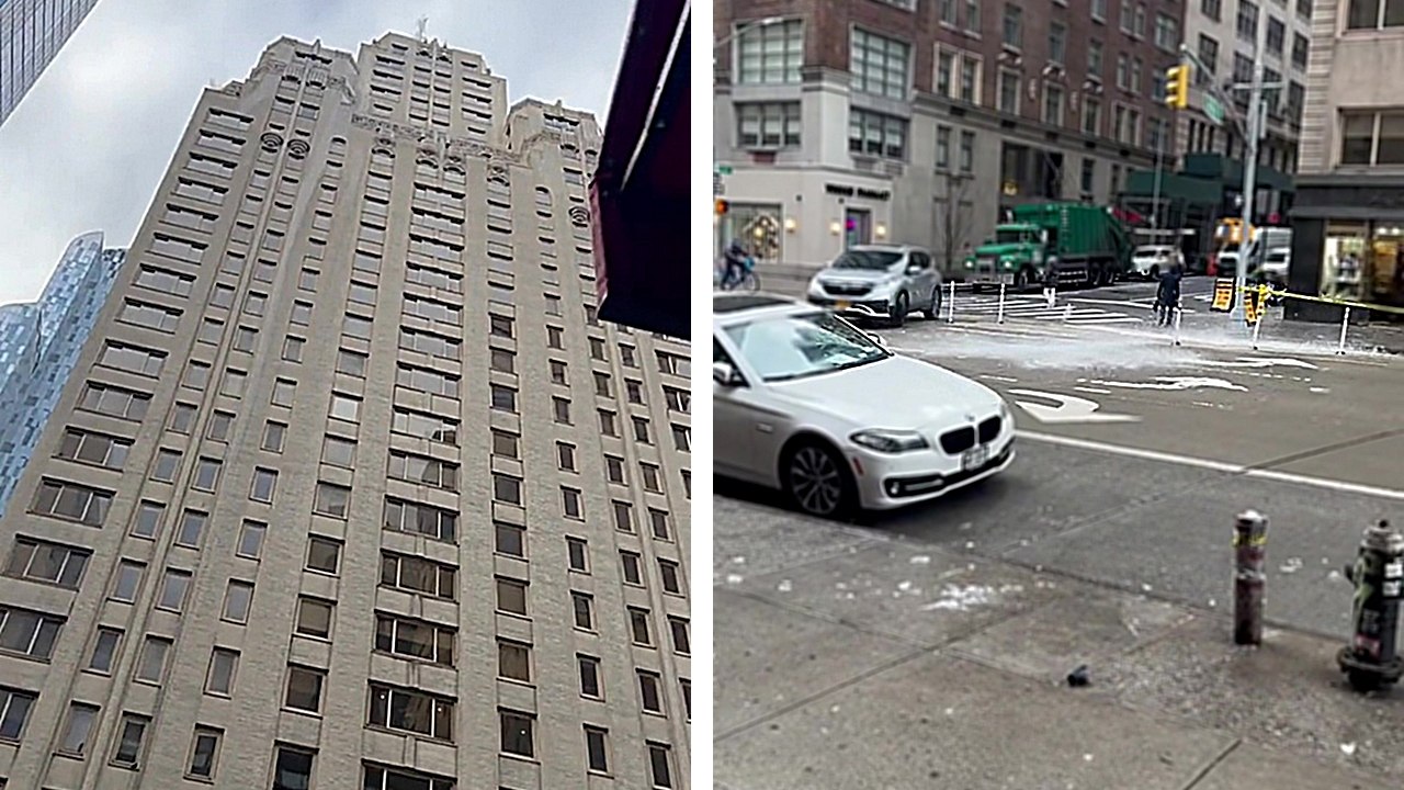 Des plaques de glace tombent des immeubles à New York