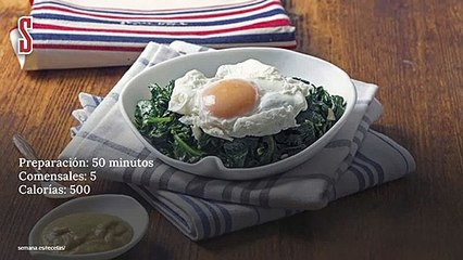 Vídeo Receta: Huevos con espinacas y salsa al curry