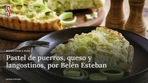Vídeo Receta: Pastel de puerros, queso y langostinos, por Belén Esteban