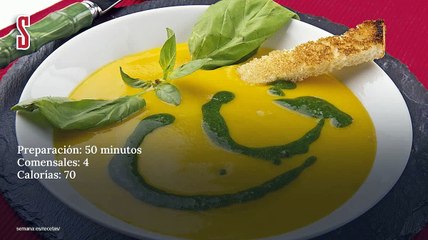 Vídeo Receta: Crema de calabaza con aceite de albahaca