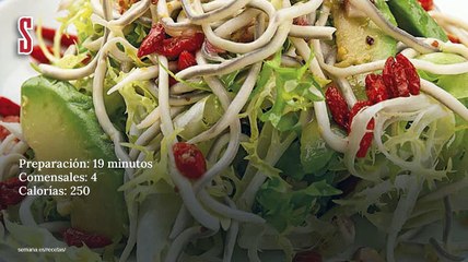 Vídeo Receta: Ensalada de gulas con aguacate