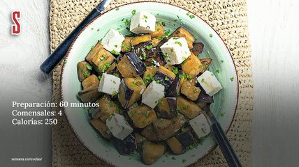 Vídeo Receta: Ensalada de berenjena y queso feta