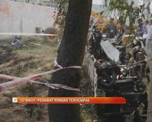10 maut, pesawat ringan terhempas