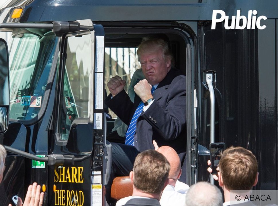Vidéo : Donald Trump : Heureux comme un enfant au volant d’un camion !