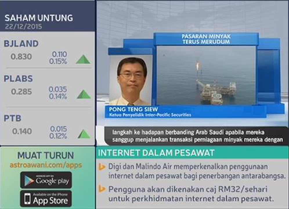 Pasaran minyak terus merundum