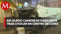 Camión de transporte público choca contra camión de basura en CdMx