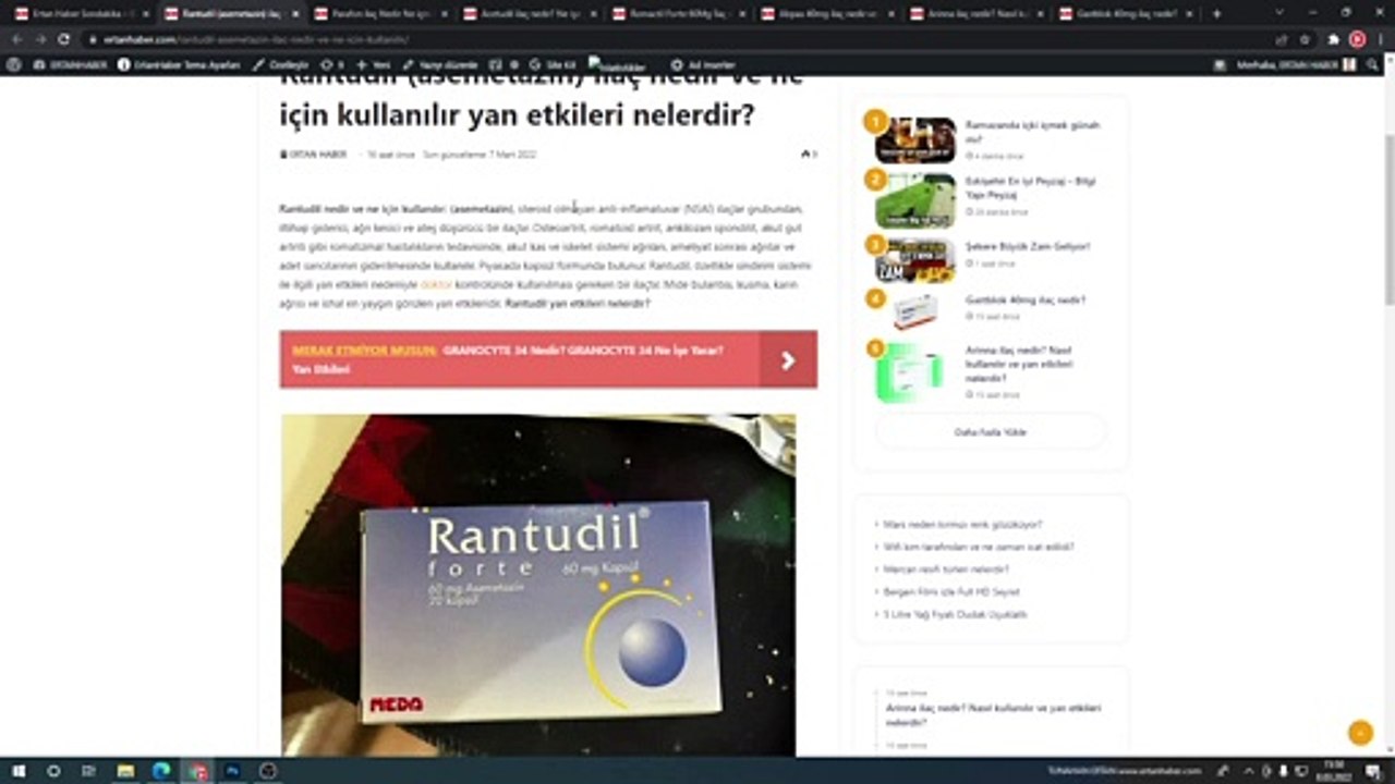 Rantudil (asemetazin) ilaç nedir ve ne için kullanılır