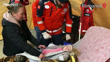 Kiev'den gelen 7 aylık Asia, UMKE Sahra Hastanesi'nde tedavi edildi