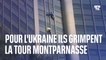 Deux grimpeurs escaladent la tour Montparnasse en soutien au peuple ukrainien