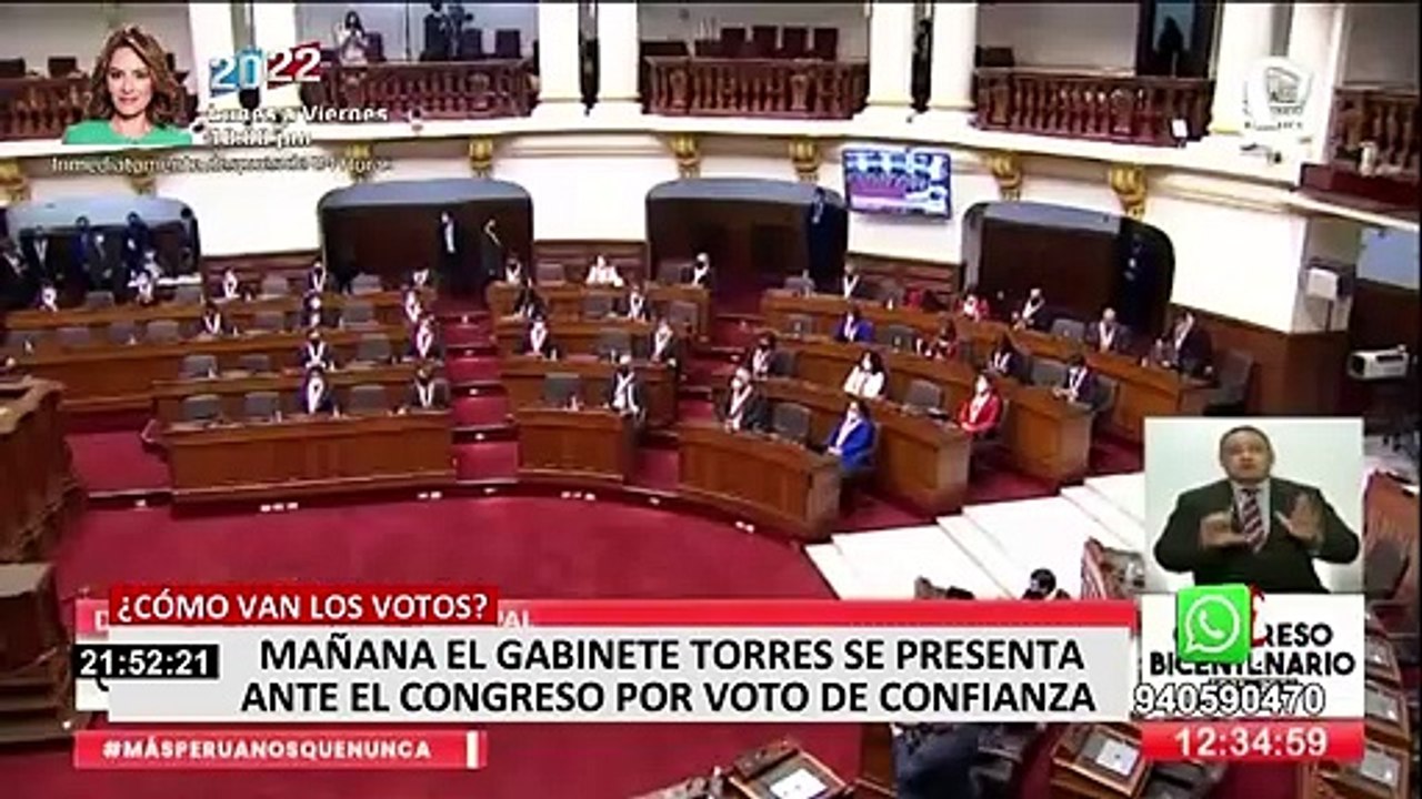 Cuatro bancadas del Congreso le darían voto de confianza a Gabinete de Aníbal Torres