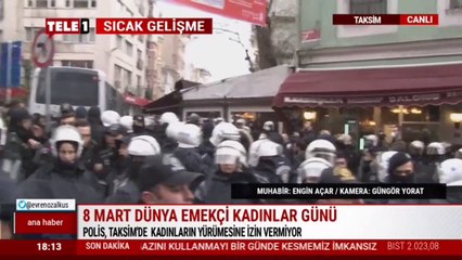 Feminist Gece Yürüyüşü'nü görüntülemek isteyen gazeteciler polis tarafından engellendi