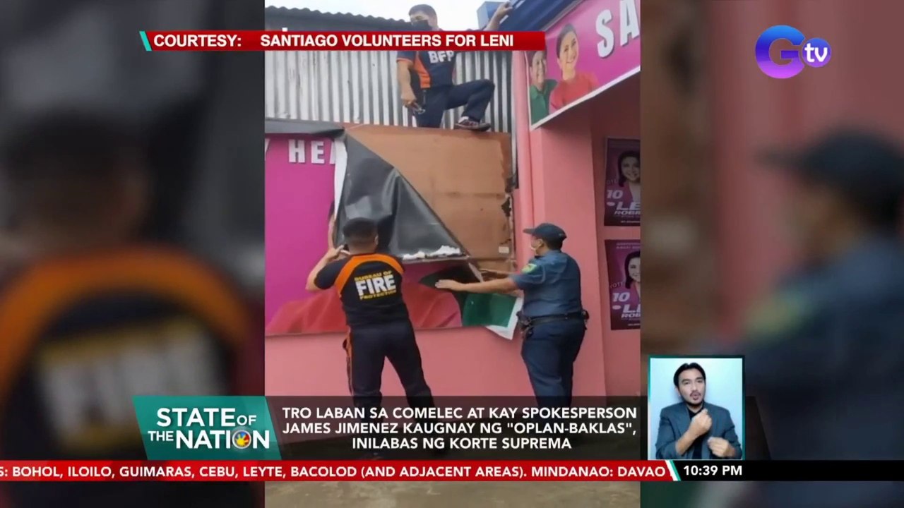 TRO laban sa COMELEC at kay Spokesperson James Jimenez kaugnay ng "Oplan-Baklas", inilabas ng Korte Suprema | SONA