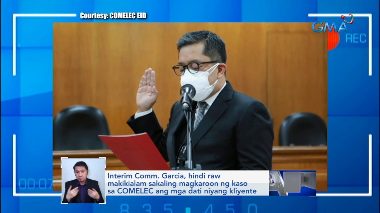 Interim Comm. Garcia, hindi raw makikialam sakaling magkaroon ng kaso sa COMELEC ang mga dati niyang kliyente | Saksi