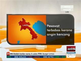 Laos: Pesawat terbabas kerana angin kencang