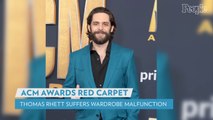 Thomas Rhett Points Out Wardrobe Malfunction on ACM Awards Red Carpet: 'My Zipper Fell Off'